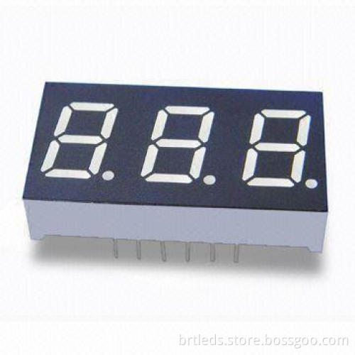 Triple Numerical 7 Segments LED Display, Amber Emitting Color, 0.4-inch Digit Height